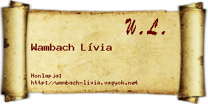 Wambach Lívia névjegykártya
